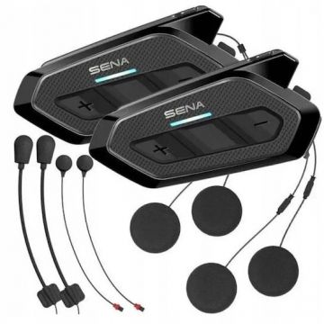 SENA Sistem de comunicare pentru motocicleta, Sena SPIDER-RT1-01D, Microfon, Bluetooth, Distanta 2 km, Set Dublu, Negru