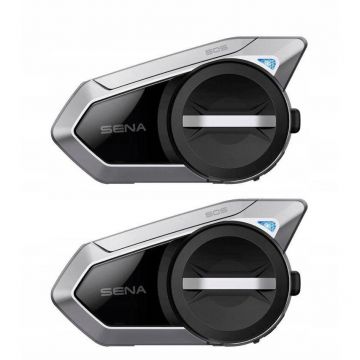 SENA Sistem Intercom pentru Casca Motocicleta Sena 50S-10D, Dual Pack, Bluetooth, Negru-Argintiu