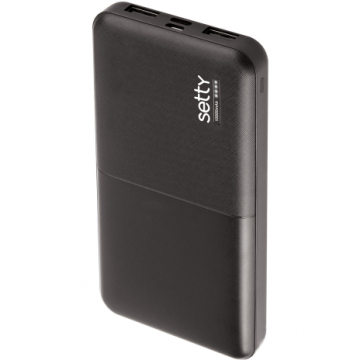Setty Baterie Externa Setty, 10000mAh, 10W, 2 x USB-A, Neagra