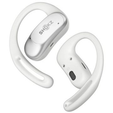 Shokz Casti True Wireless Shokz OpenFit Air, Bluetooth, microfon, distanta 10 m, Alb