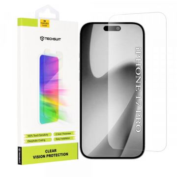 techsuit Folie de protectie Ecran Techsuit Clear Vision pentru Apple iPhone 17 Pro, Sticla Securizata, Full Glue