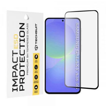 techsuit Folie de protectie Ecran Techsuit pentru Samsung Galaxy A56 A566 / A36 A366, Sticla Securizata, Full Glue, Neagra