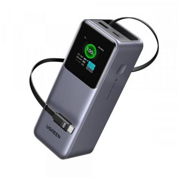 Ugreen Baterie Externa UGREEN PB726 (55987B), 20000mAh, 165W, QC + PD, 1 x USB-A - 2 x USB-C, Gri