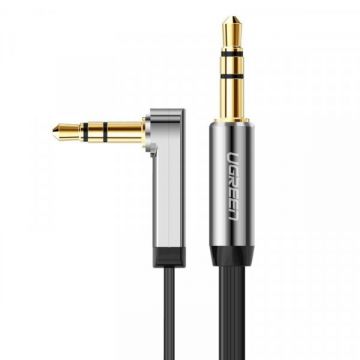 Ugreen Cablu Audio 3.5mm - 3.5mm UGREEN AV119 Angled, 0.5m, Negru