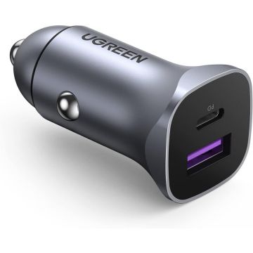 Ugreen Incarcator auto Ugreen 30W, USB-C, USB-A, PD QC 3.0, Gri