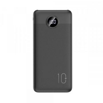 VEGER Baterie Externa Veger L10S, 10000mAh, 20W, QC + PD, 1 x USB-C - 2 x USB-A, Neagra