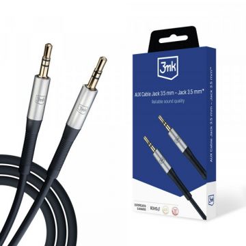 3MK Cablu Audio 3.5mm - 3.5mm 3MK, 1m, Negru
