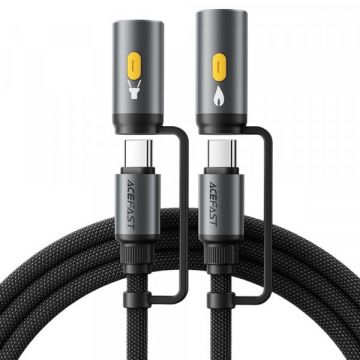 AceFast Cablu Date si Incarcare USB-C / Lanterna - USB-C / Bricheta Electrica Acefast J4, 60W, 1.2m, Negru