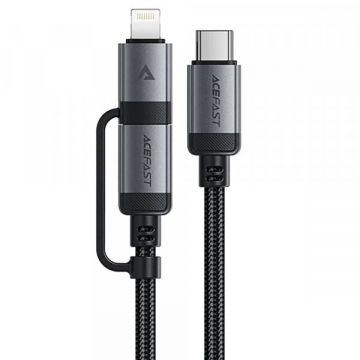 AceFast Cablu Date si Incarcare USB-C - Lightning / USB-C Acefast C20-01, 60W, 1.2m, Negru