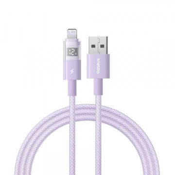 BASEUS Cablu Date si Incarcare USB-A - Lightning Baseus Display 2, 12W, 2m, Mov P10382700511-01