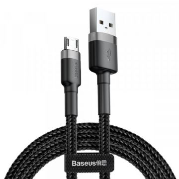 BASEUS Cablu Date si Incarcare USB-A - microUSB Baseus Cafule, 18W, 2m, Gri CAMKLF-CG1