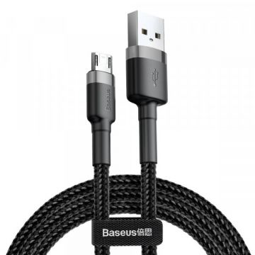 BASEUS Cablu Date si Incarcare USB-A - microUSB Baseus Cafule, 18W, 3m, Gri CAMKLF-HG1