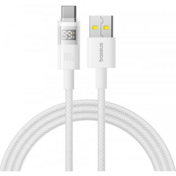 BASEUS Cablu Date si Incarcare USB-A - USB-C Baseus Display 2, 100W, 1m, Alb P10382701211-00