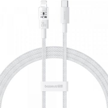 BASEUS Cablu Date si Incarcare USB-C - Lightning Baseus Gem, 20W, 1m, Alb P10373001211-00