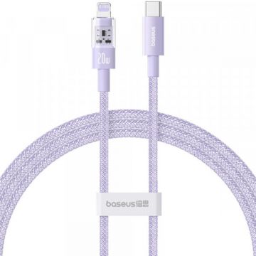 BASEUS Cablu Date si Incarcare USB-C - Lightning Baseus Gem, 20W, 2m, Mov P10373001511-01