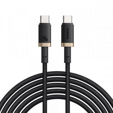 BASEUS Cablu Date si Incarcare USB-C - USB-C Baseus Dura, 240W, 1m, Auriu Negru P10377803U03-00