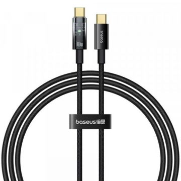 BASEUS Cablu Date si Incarcare USB-C - USB-C Baseus Explorer, 100W, 2m, Negru P10319704111-00