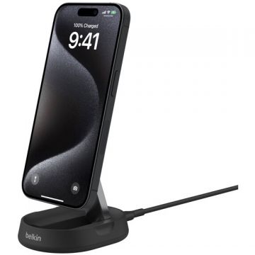 Belkin Belkin BOOSTCHARGE PRO Convertible Qi2 15w Magnetic Charging Stand, w/o PSU - Black