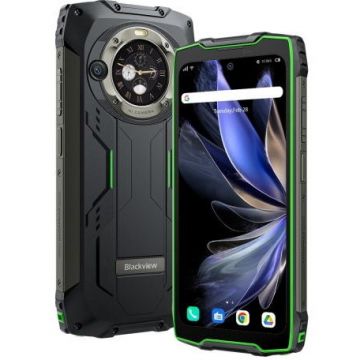 Blackview Telefon Mobil Blackview BV9300 Pro, Procesor MTK Helio G99, IPS 6.7, 8GB RAM, 256GB Flash, Camera Duala 64 + 8 MP, Wi-Fi, 4G, Dual SIM, Android, Negru/Verde