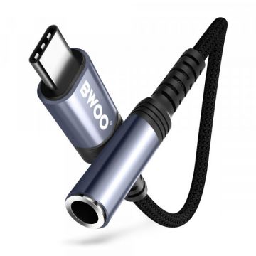 BWOO Adaptor Audio USB-C - 3.5mm BWOO BZ47, Negru
