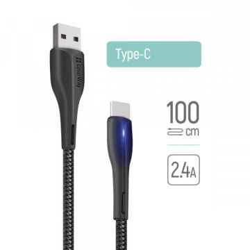 ColorWay Cablu Date si Incarcare USB-A - USB-C ColorWay CW-CBUC034, 18W, 1m, Negru