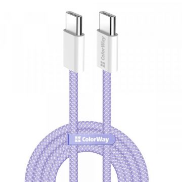 ColorWay Cablu Date si Incarcare USB-C - USB-C ColorWay CW-CBPDCC061, 60W, 1m, Mov