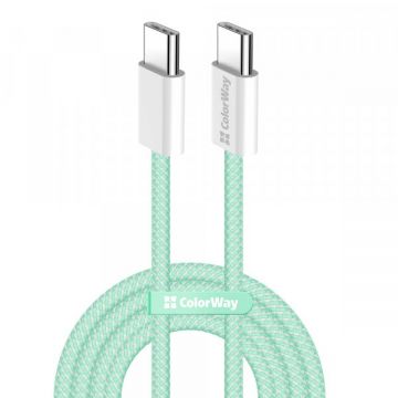 ColorWay Cablu Date si Incarcare USB-C - USB-C ColorWay CW-CBPDCC061, 60W, 1m, Verde
