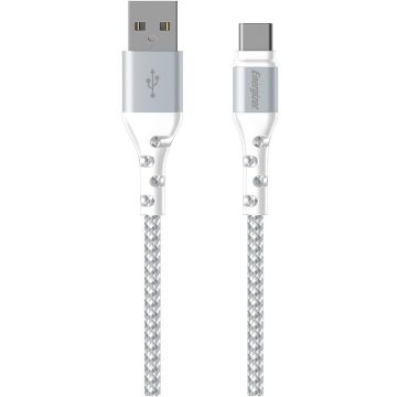 Energizer Cablu de date Energizer C520CKWH, USB-A la USB-C, nylon, lungime 2 m, Alb