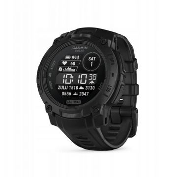 GARMIN Ceas inteligent Garmin Instinct 3, 45 mm, Solar, Editie Tactica, cu Curea Neagra, Negru