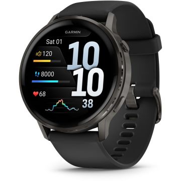GARMIN Ceas Inteligent Garmin Venu 4, 45mm, AMOLED, GPS, Wi-Fi, silicon, Slate-Negru