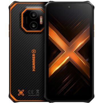 Hammer Telefon mobil HAMMER Energy X2, 6GB RAM, 128GB, 6.1 IPS, MediaTek Helio G81, Android 15, 50MP, 5000mAh, Dual SIM, 4G, Portocaliu