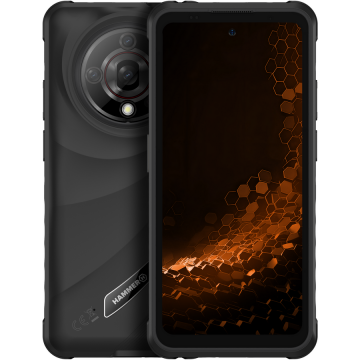 Hammer Telefon mobil Hammer Iron 6, Dual SIM, 5G, 6.56, 6GB RAM, 128GB, MediaTek Dimensity 6300, Android 14, Negru