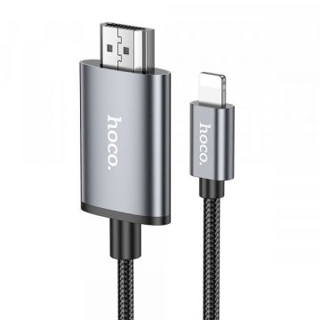 HOCO Cablu Audio si Video Lightning - HDMI HOCO UA27, 2m, Gri