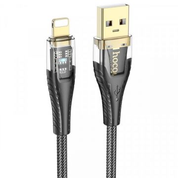HOCO Cablu Date si Incarcare USB-A - Lightning HOCO U121, 18W, 1.2m, Negru