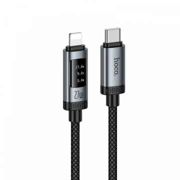 HOCO Cablu Date si Incarcare USB-C - Lightning HOCO Display U148, 27W, 1.2m, Negru