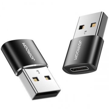 JOYROOM Adaptor Date si Incarcare USB-C - USB-A Joyroom S-H152, Set 2 bucati, Negru