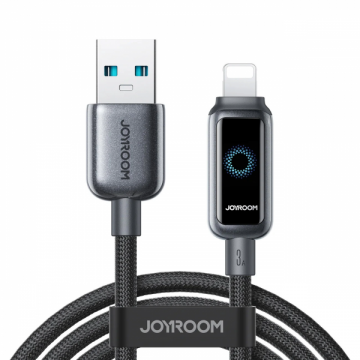 JOYROOM Cablu Date si Incarcare USB-A - Lightning Joyroom S-A55 StarFlight Display, 18W, 1.2m, Negru