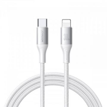 JOYROOM Cablu Date si Incarcare USB-C - Lightning Joyroom S-A28 Flash, 30W, 1m, Alb