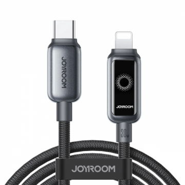 JOYROOM Cablu Date si Incarcare USB-C - Lightning Joyroom S-A55 StarFlight Display, 30W, 1.2m, Negru