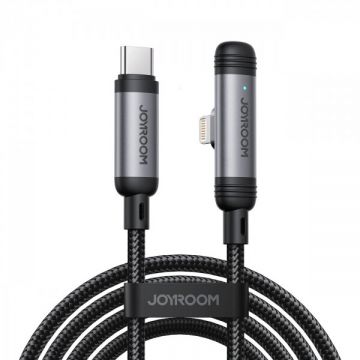 JOYROOM Cablu Date si Incarcare USB-C - Lightning Joyroom S-A56 EnjoyX Angled, 30W, 1.2m, Negru