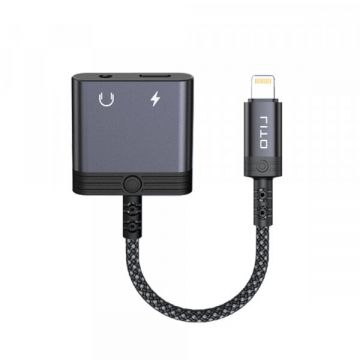 LITO Adaptor Audio Lightning - Lightning / 3.5mm Lito LA04L, Negru