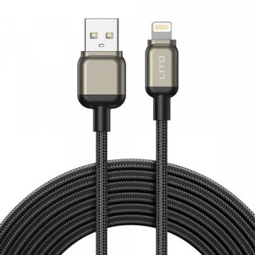 LITO Cablu Date si Incarcare USB-A - Lightning Lito LD17, 18W, 1m, Negru