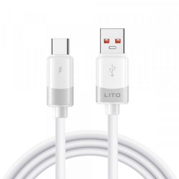 LITO Cablu Date si Incarcare USB-A - USB-C Lito LD07, 18W, 1m, Alb