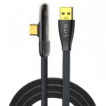 LITO Cablu Date si Incarcare USB-A - USB-C Lito LD11C, 18W, 1m, Negru