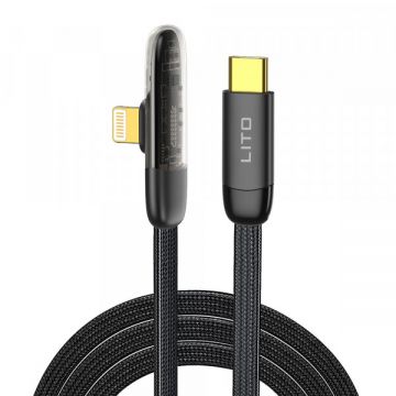 LITO Cablu Date si Incarcare USB-C - Lightning Lito LD11CL, 30W, 1m, Negru