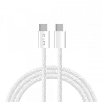 LITO Cablu Date si Incarcare USB-C - USB-C Lito LD04CC, 60W, 1m, Alb