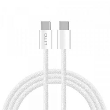 LITO Cablu Date si Incarcare USB-C - USB-C Lito LD04CC, 60W, 2m, Alb