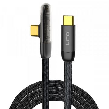 LITO Cablu Date si Incarcare USB-C - USB-C Lito LD11CC, 60W, 1m, Negru