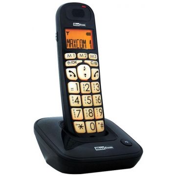 Maxcom Telefon DECT Maxcom MC6800, Telefon digital fara fir, taste mari retroiluminate, Negru