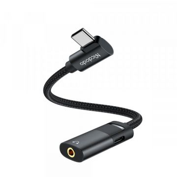 Mcdodo Adaptor Audio USB-C - USB-C / 3.5mm McDodo CA-1880, Negru